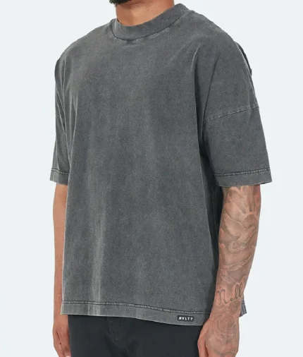NVLTY Vintage Drop Shoulder T Shirt Washed Black (1)