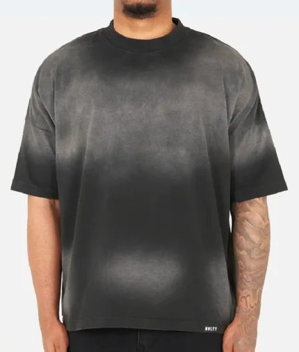 NVLTY Vintage Sunfaded Drop Shoulder T Shirt Black (1)