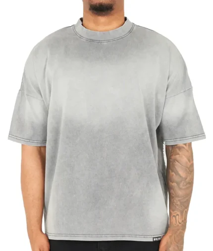 NVLTY Vintage Sunfaded Drop Shoulder T Shirt Grey (1)