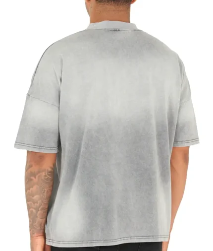 NVLTY Vintage Sunfaded Drop Shoulder T Shirt Grey (4)
