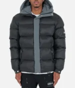 Nvlty Center Tone Puffer Jacket Black Charcoal Grey 1