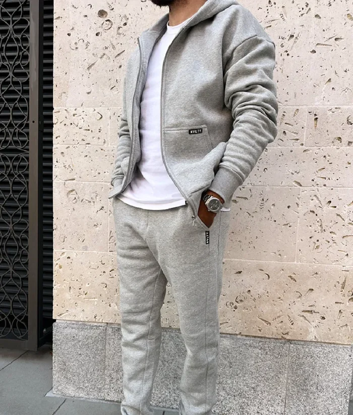 Nvlty Essential Zipped Tracksuit Grey (1)
