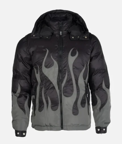 Nvlty Flame Puffer Jacket Black (2)