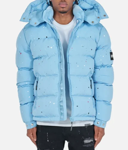 Nvlty Paint Puffer Jacket Baby Blue (1)