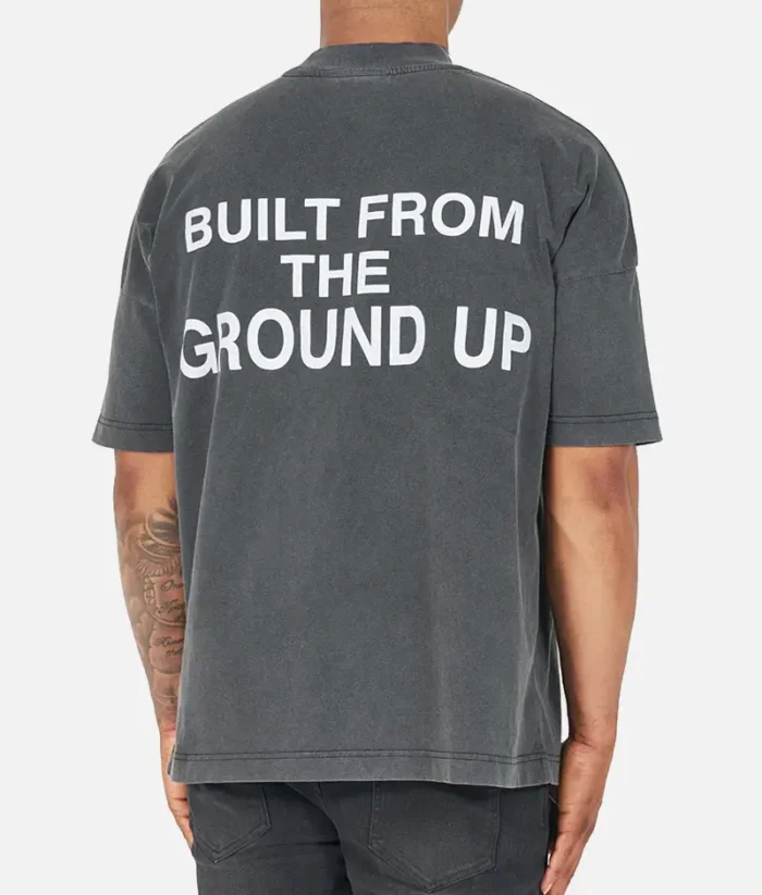 NVLTY Built From The Ground up T Shirt Washed Black (1)