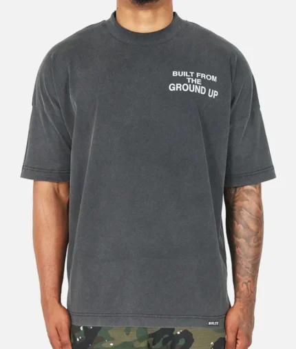 NVLTY Built From The Ground up T Shirt Washed Black (3)