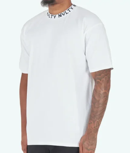 NVLTY Logo Rib T Shirt White (1)