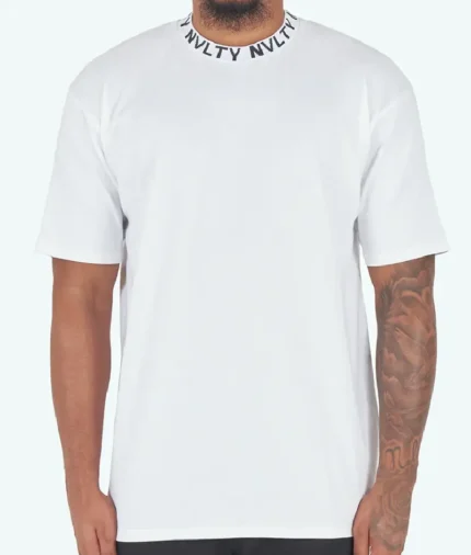 NVLTY Logo Rib T Shirt White (2)