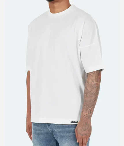 NVLTY Vintage Drop Shoulder T Shirt White (4)