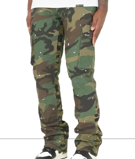 NVLTY Vintage Flare Cargos Camo Paint (5)