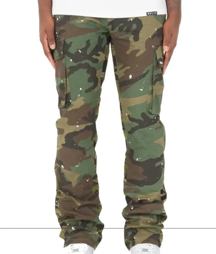 NVLTY Vintage Flare Cargos Camo Paint (6)