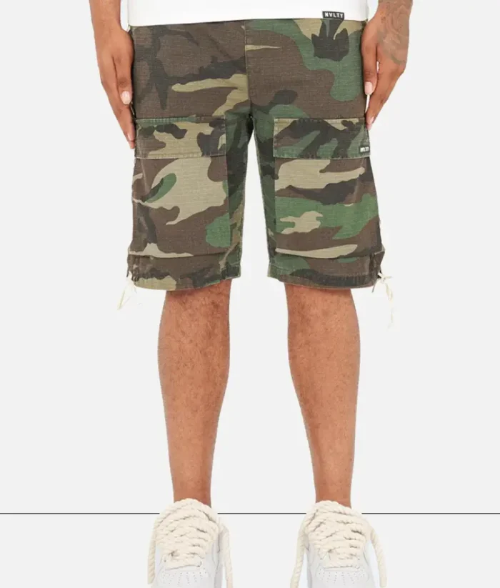 NVLTY Vintage Lace Cargo Shorts Camo (1)