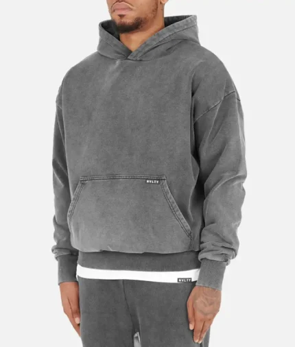 Nvlty Heavyweight Essential Hoodie Washed Black (2)